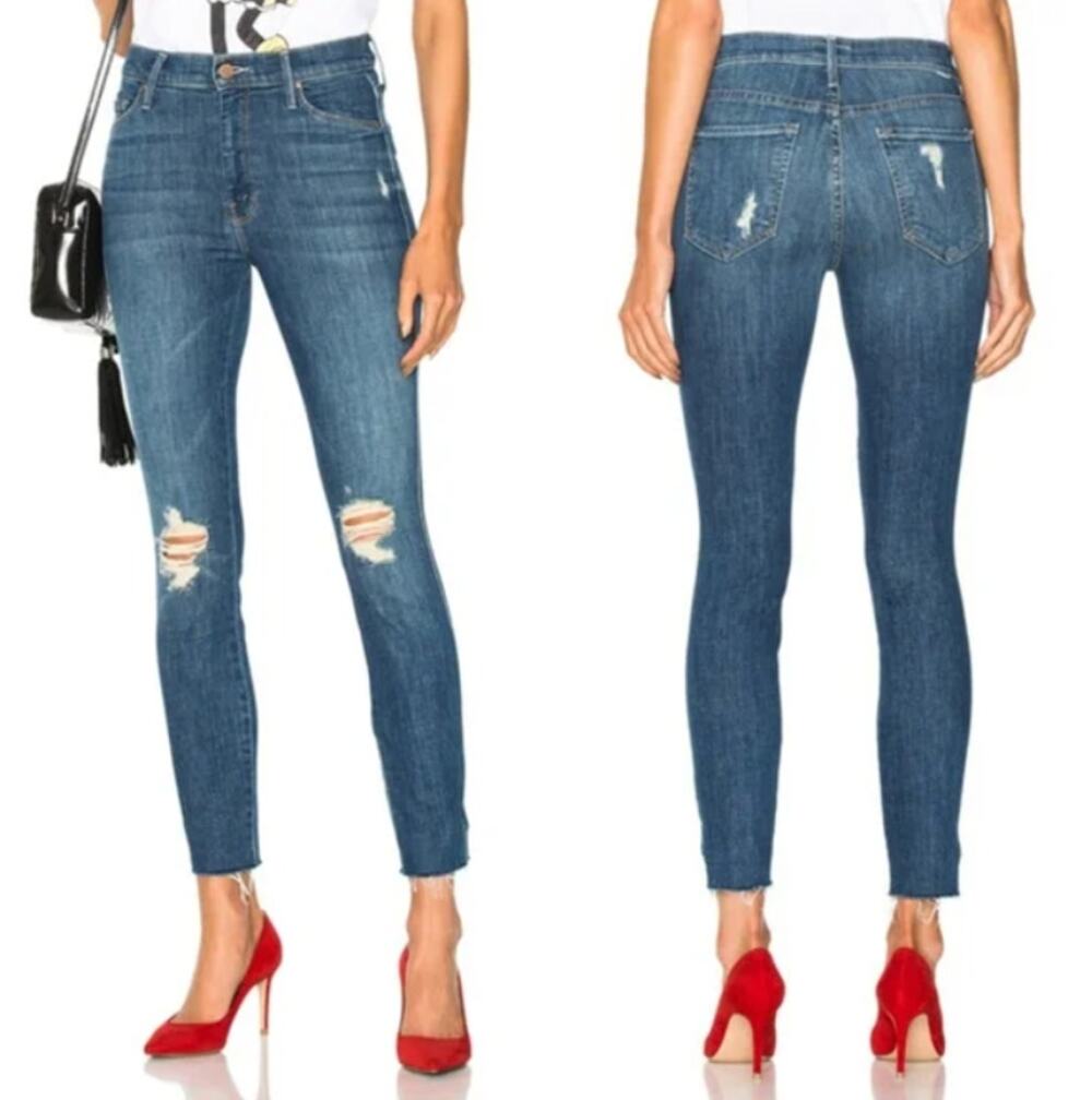 Mother Denim The Vamp Fray Skinny Jeans in Crazy Like a Fox Women's size 28